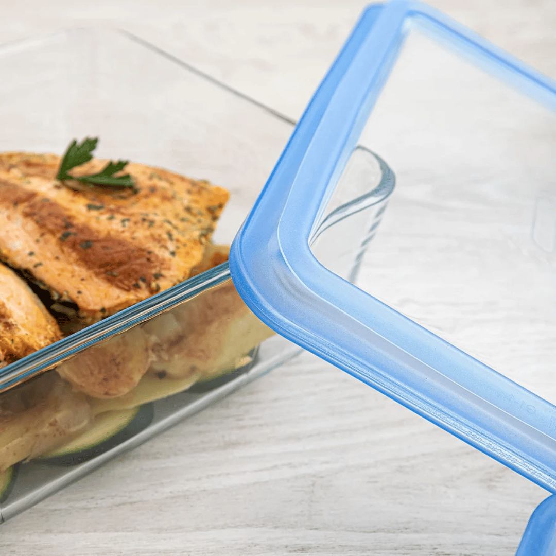 Pyrex Rectangular Roaster, Pure Glass including Lid, 0.8L, 241A000