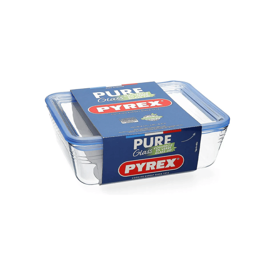 Pyrex Rectangular Roaster, Pure Glass including Lid, 0.8L, 241A000