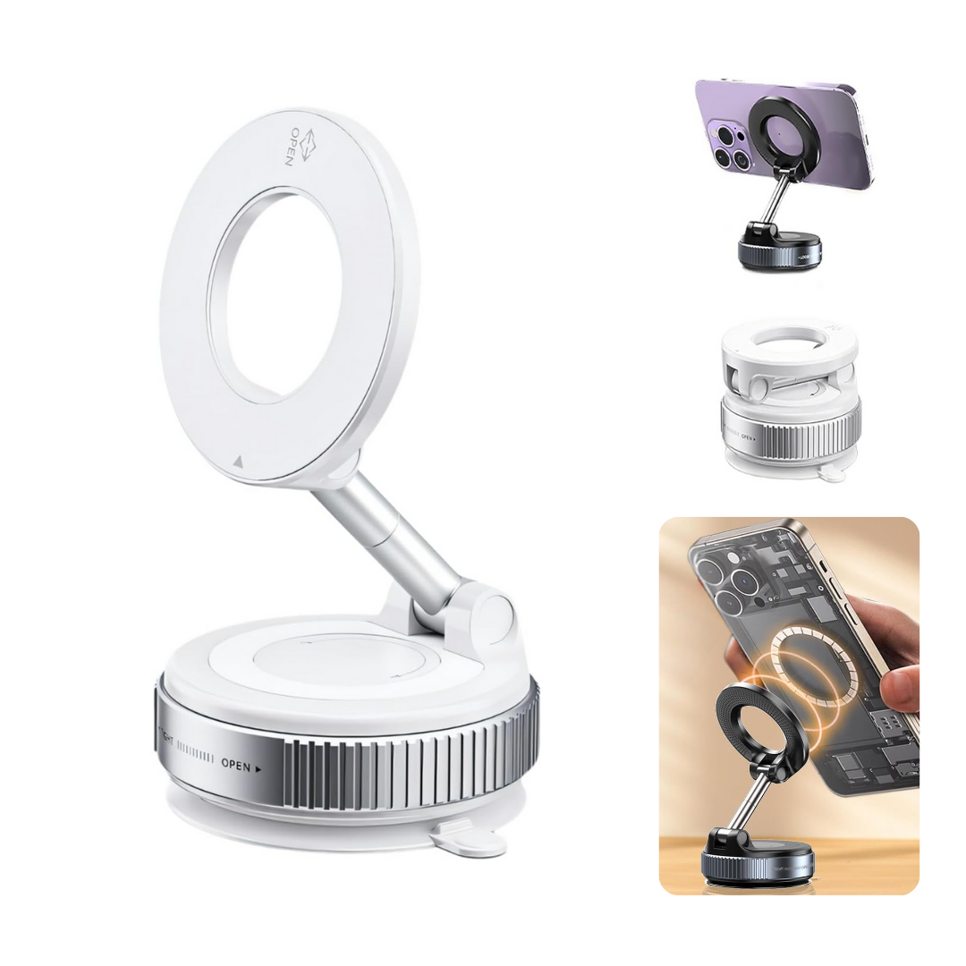 Magnetic Car Phone Mount ‚Äì Upgraded Vacuum Suction Holder, 360¬∞ Adjustable Dashboard & Windshield Bracket - Medaid International