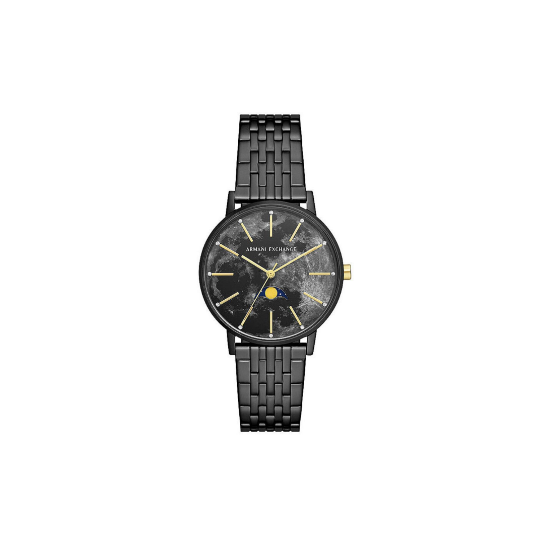 Armani Exchange Moonphase Multifunction Black Stainless Steel Watch - Medaid International
