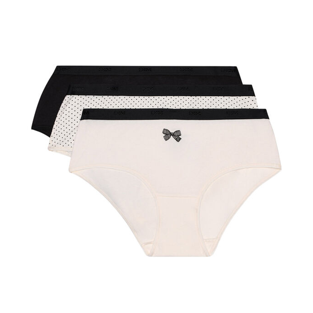Dim Les Pockets Pack Of 3 Panties Knickers With Black Bow - Medaid International