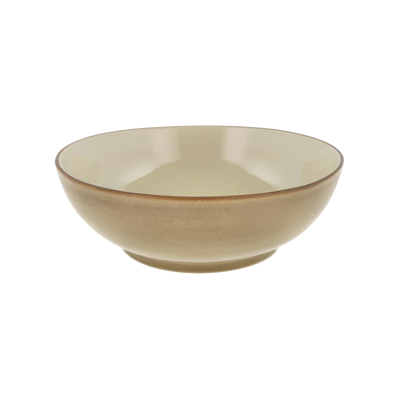 Bitz Living Salad Bowl Wood 24cm Wood Sand Stoneware