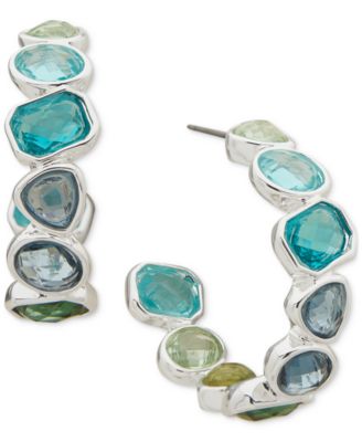 Anne Klein Women's Multicolor Silver-Tone Crystal Bezel Earring | Anne Klein In Lebanon