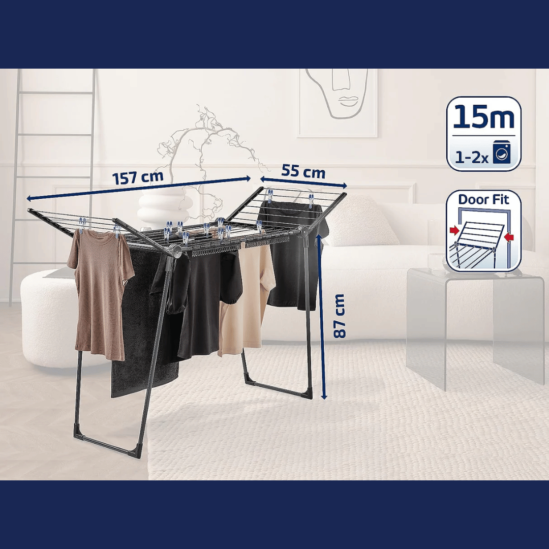 Leifheit Standing Dryer 81690 Pegasus 150 Solid Black