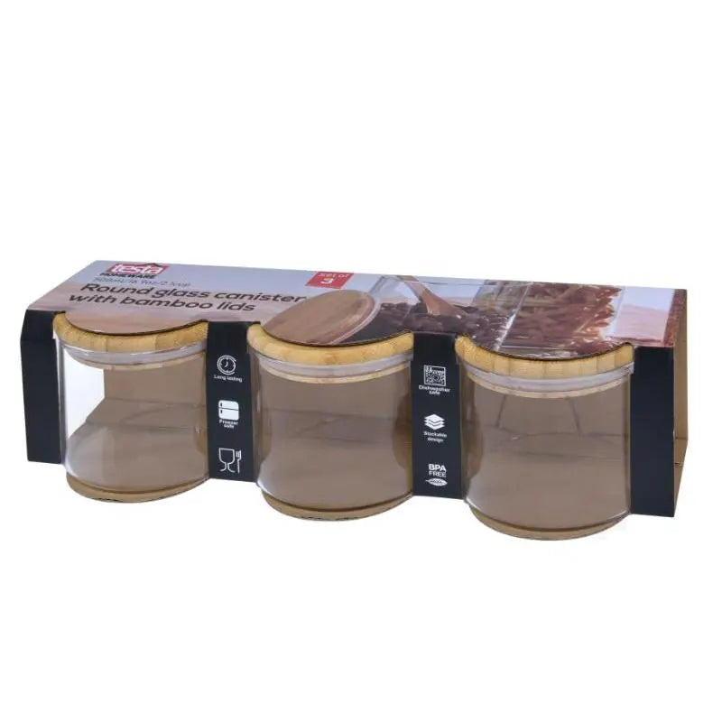 Testa 3pcs. Food Canister 450 ml. With Bamboo Lid