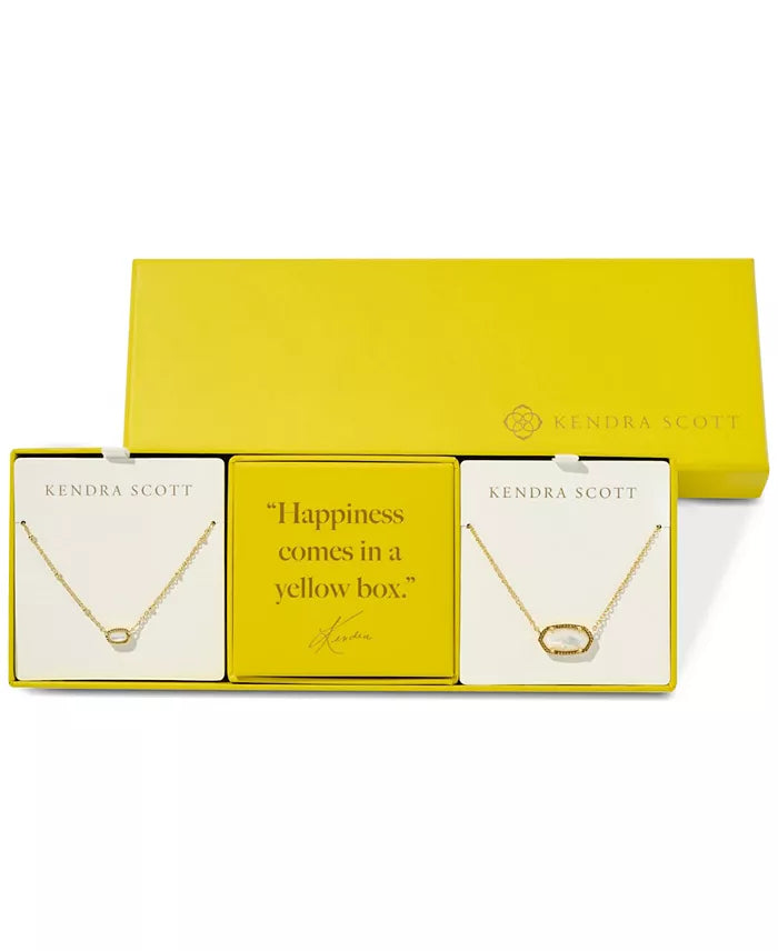 Kendra Scott Women's Silver Set Mother of Pearl & Pavé Large & Small Mini Elisa Pendant Necklaces |Kendra Scott In Lebanon