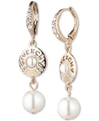 Givenchy Women's Gold Tone Pave Imitation Pear White Earrings | Givenchy In Lebanon