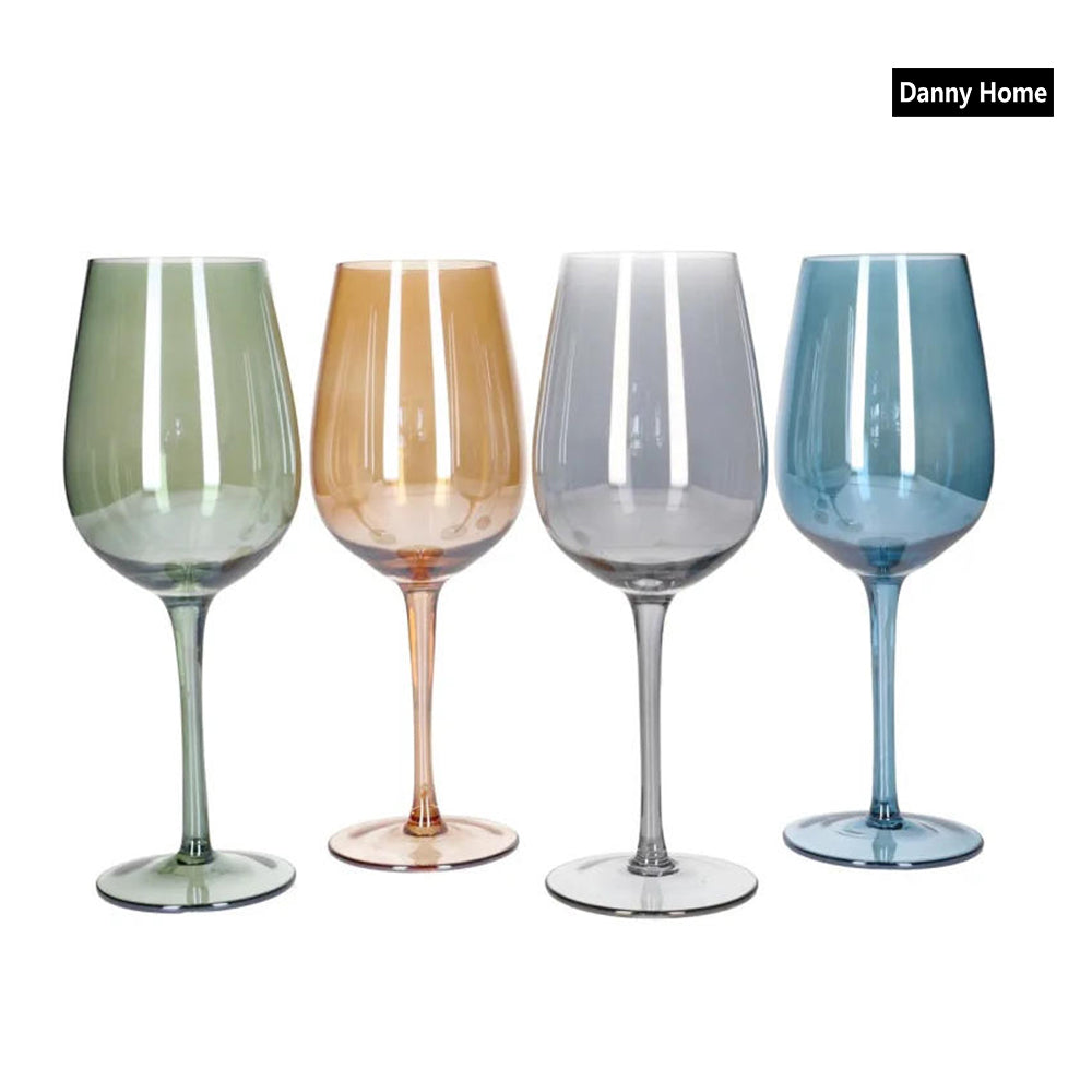 Danny Home Premium Quality Colored Crystal 4-Pcs Wine Glasses