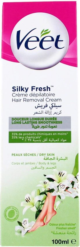 Veet Silky Fresh Hair Removal Cream - 100 ml (voor droge huid) | bol‏
