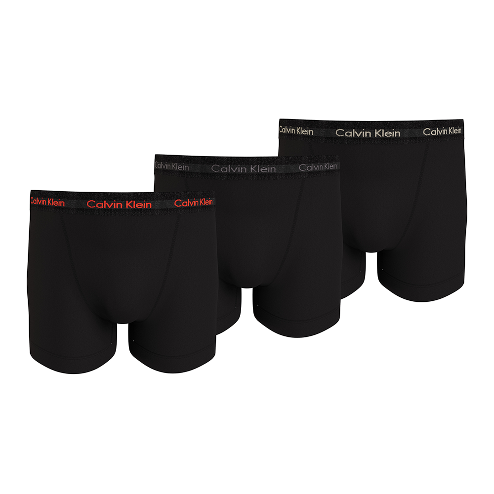 Calvin Klein Cotton Stretch 3-Pack Trunks All Black Pink/White/Grey Logo - Medaid International