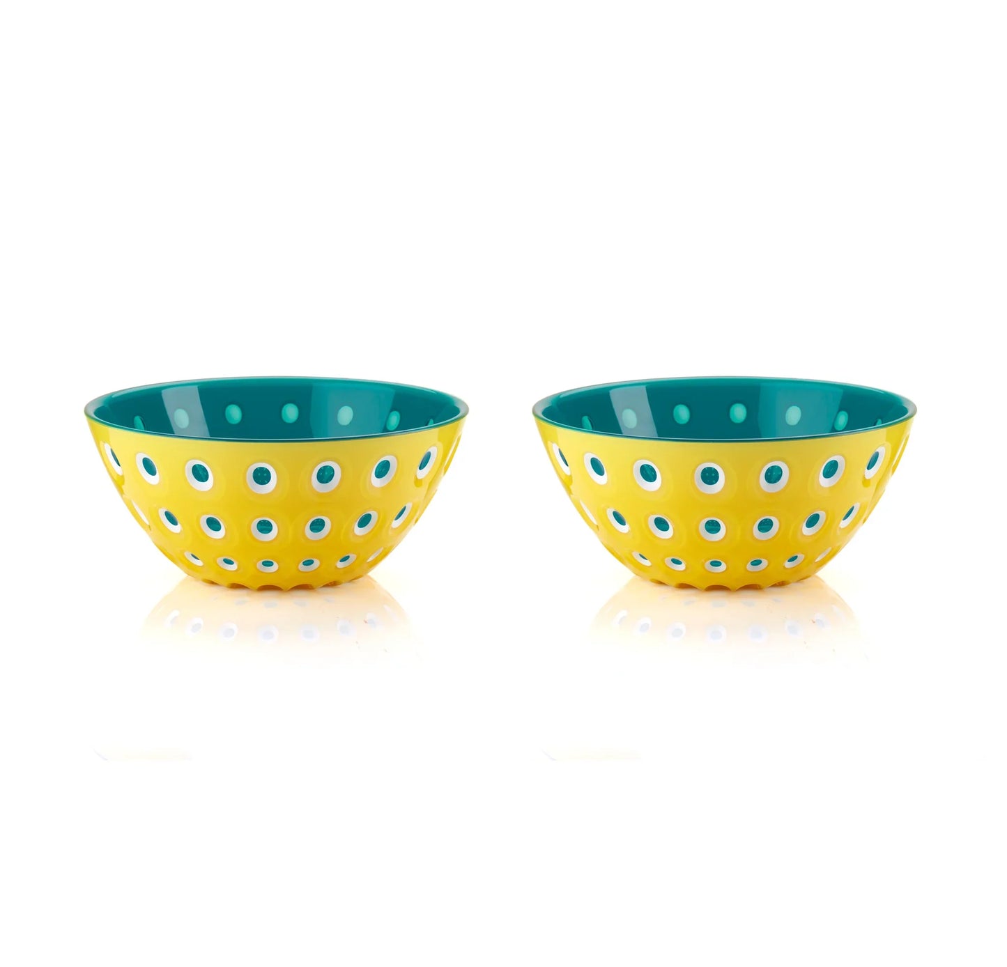 Guzzini Set Of 2 Bowls 12cm Le Murrine Grey/ Yellow