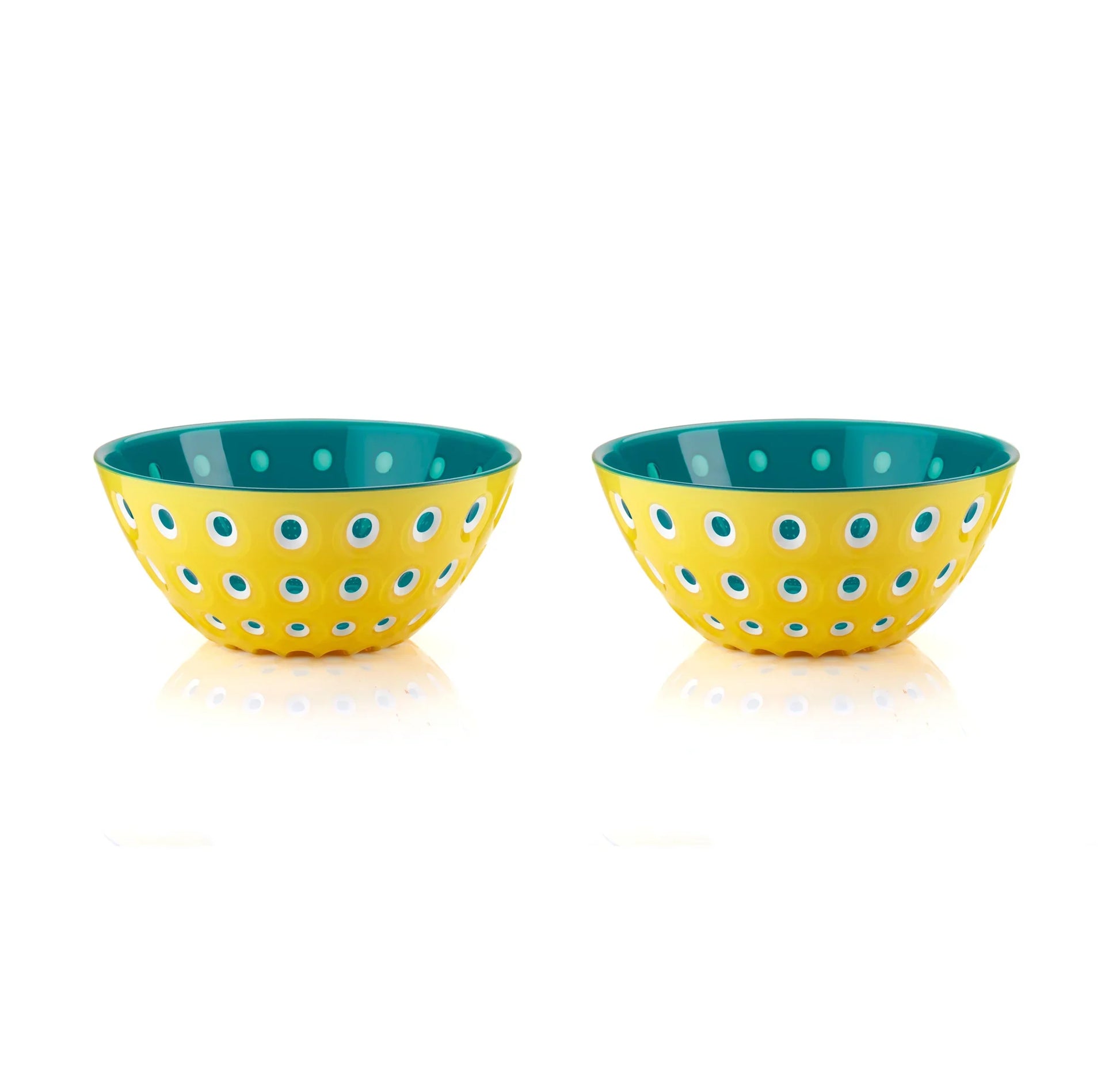 Guzzini Set Of 2 Bowls 12cm Le Murrine Grey/ Yellow