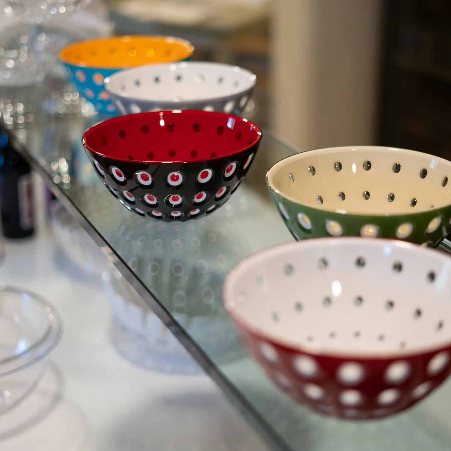 Guzzini Bowl 20cm Le Murrine Red/White/Transparent Red
