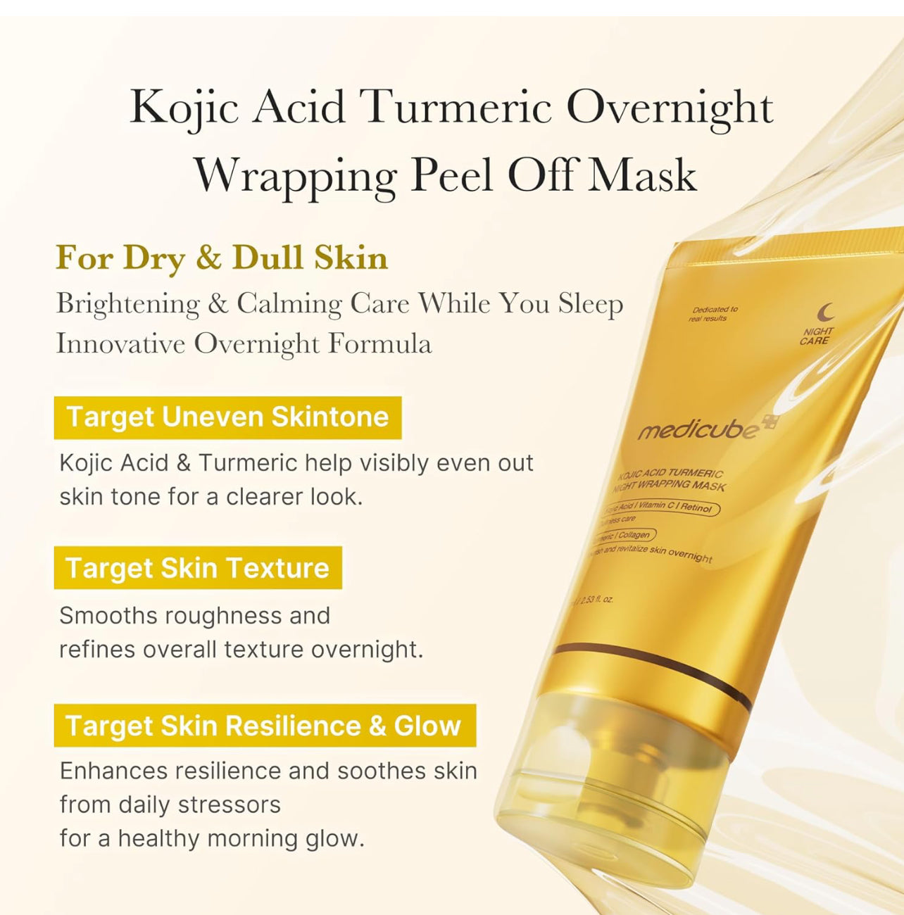 medicube Kojic Acid Turmeric Night Wrapping Peel Off Mask -