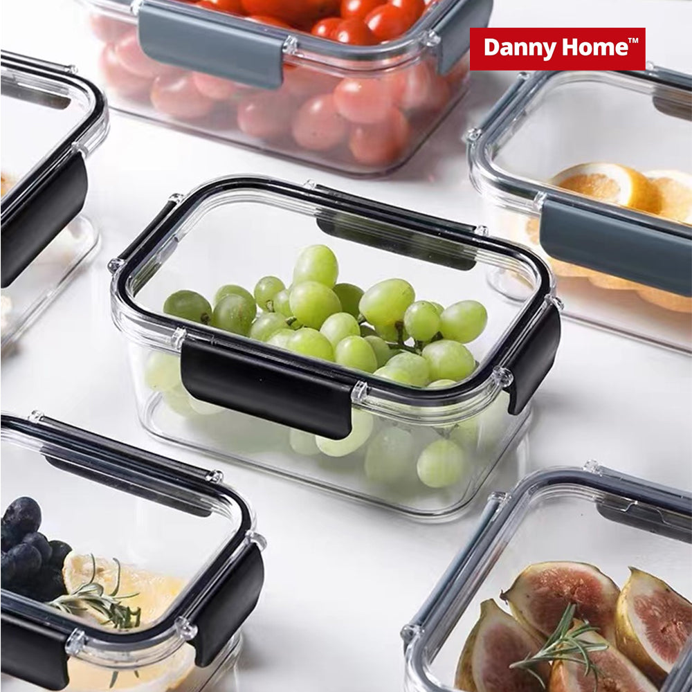 Danny Home Rectangular Plastic Food Container W/Snap Locks