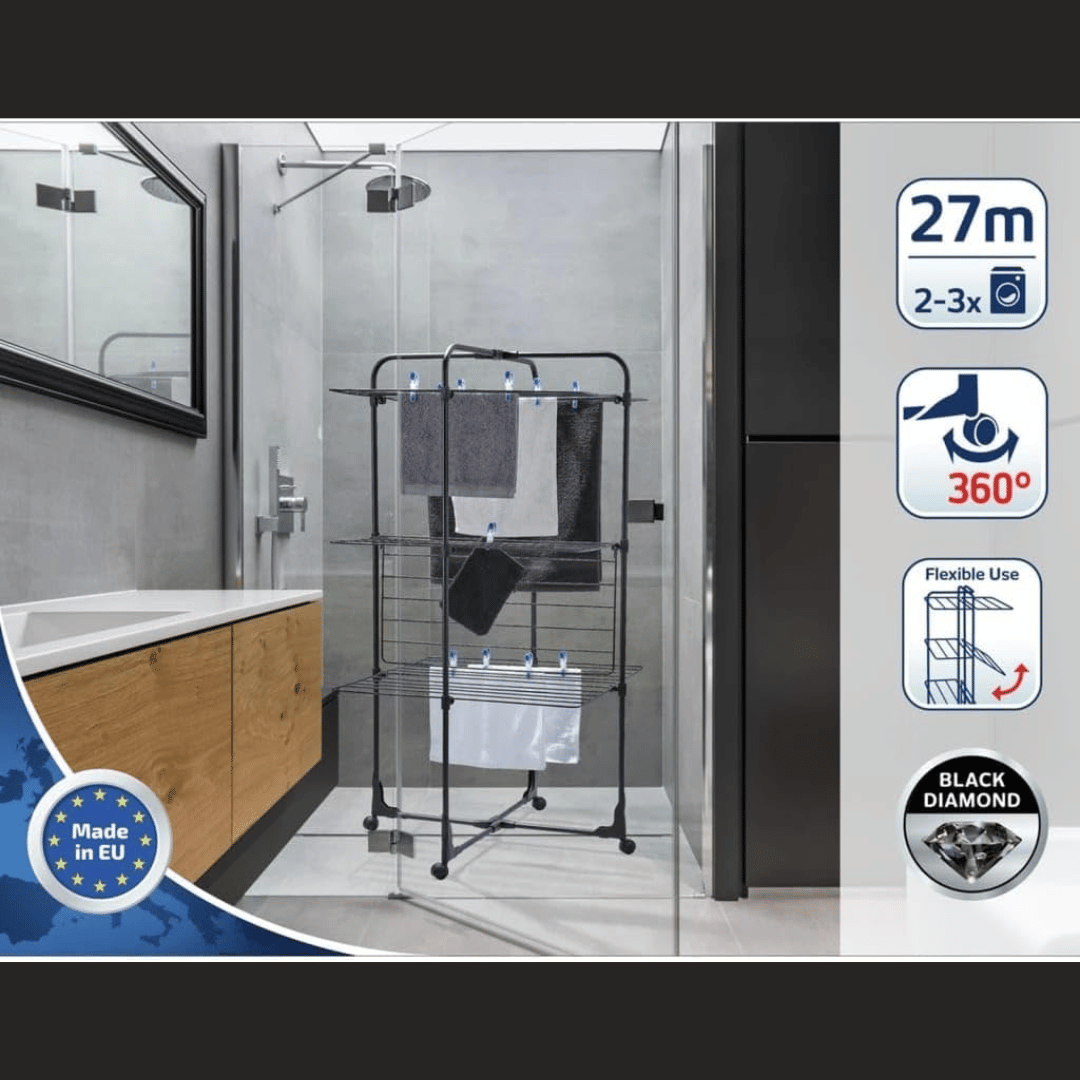 Leifheit Classic Tower Dryer 270 Black, 27m
