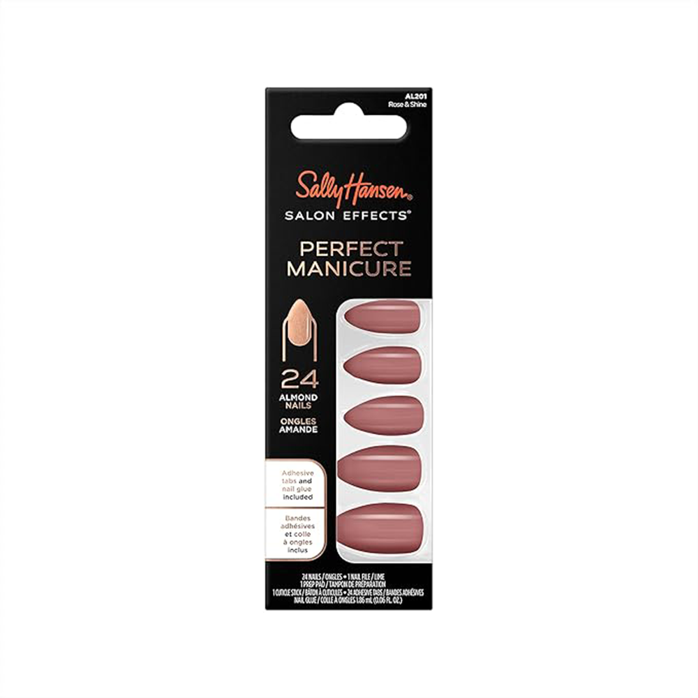 Sally Hansen Salon Effect Perfect Fake Nails Kit Almond Rose & Shine - Medaid International