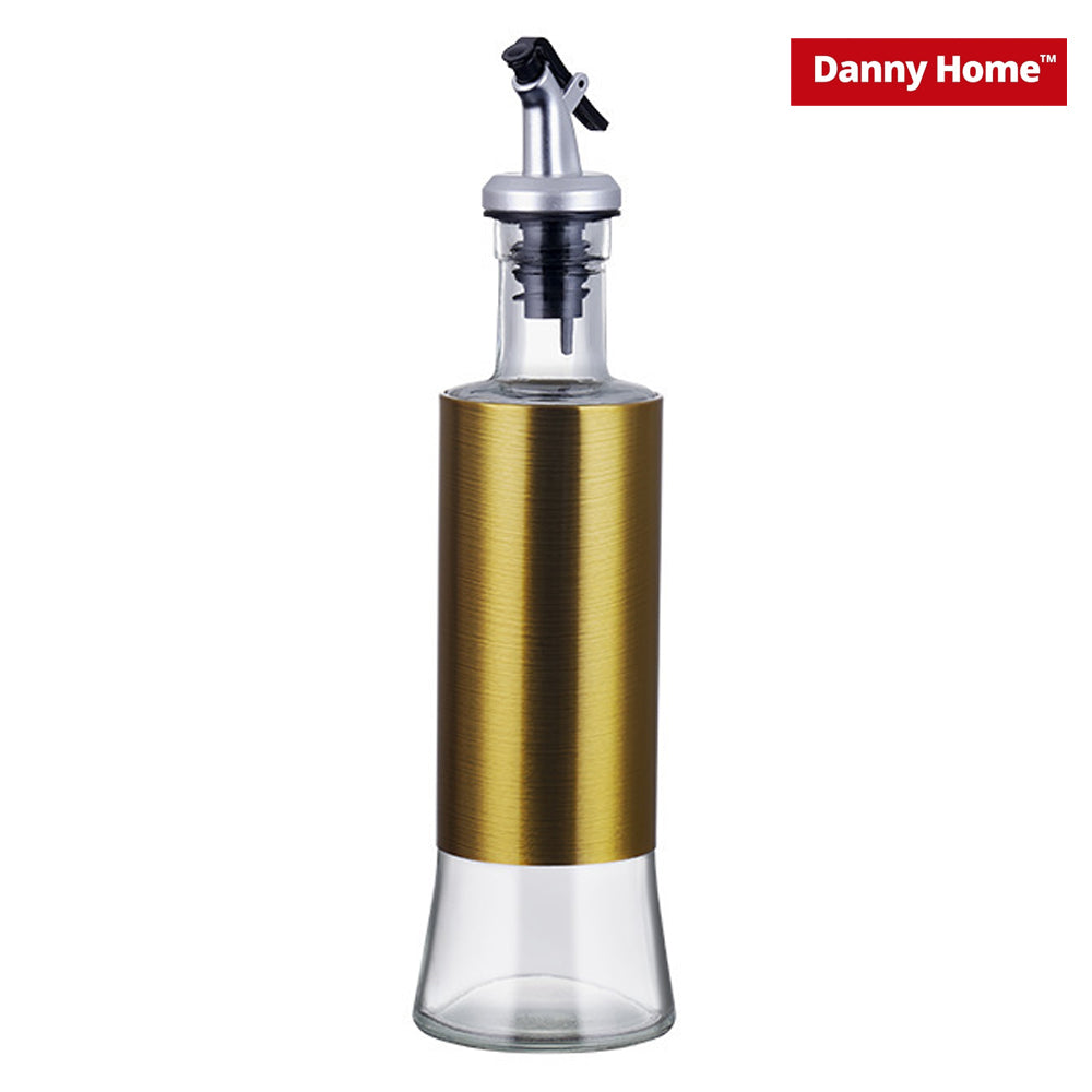 Danny Home Cruet Glass Stainless Steel Cover Oil And Vinegar Dispenser – 350ml – Bronze