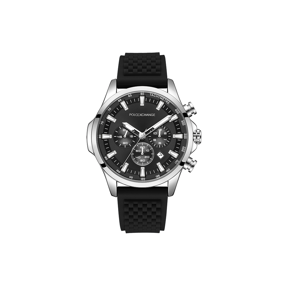 Polo Exchange Black Watch For Him PXW451-01 - Medaid International