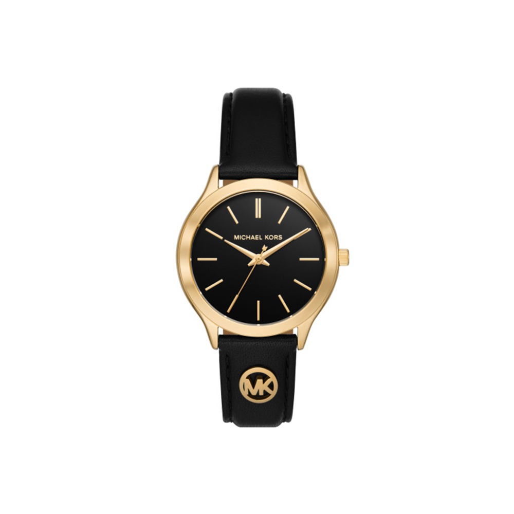 Michael Kors Slim Runway Black Leather Watch - Medaid International