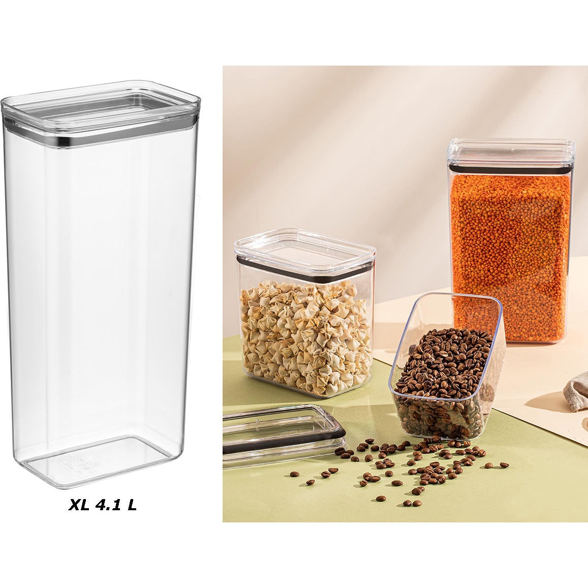 Airtight Rect Chef Food Jar 4.1 lt