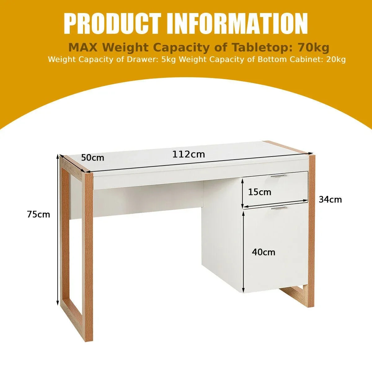 Costway Wooden Computer Desk