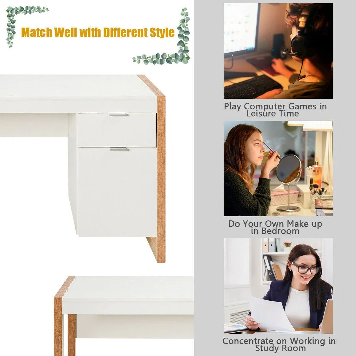 Costway Wooden Computer Desk