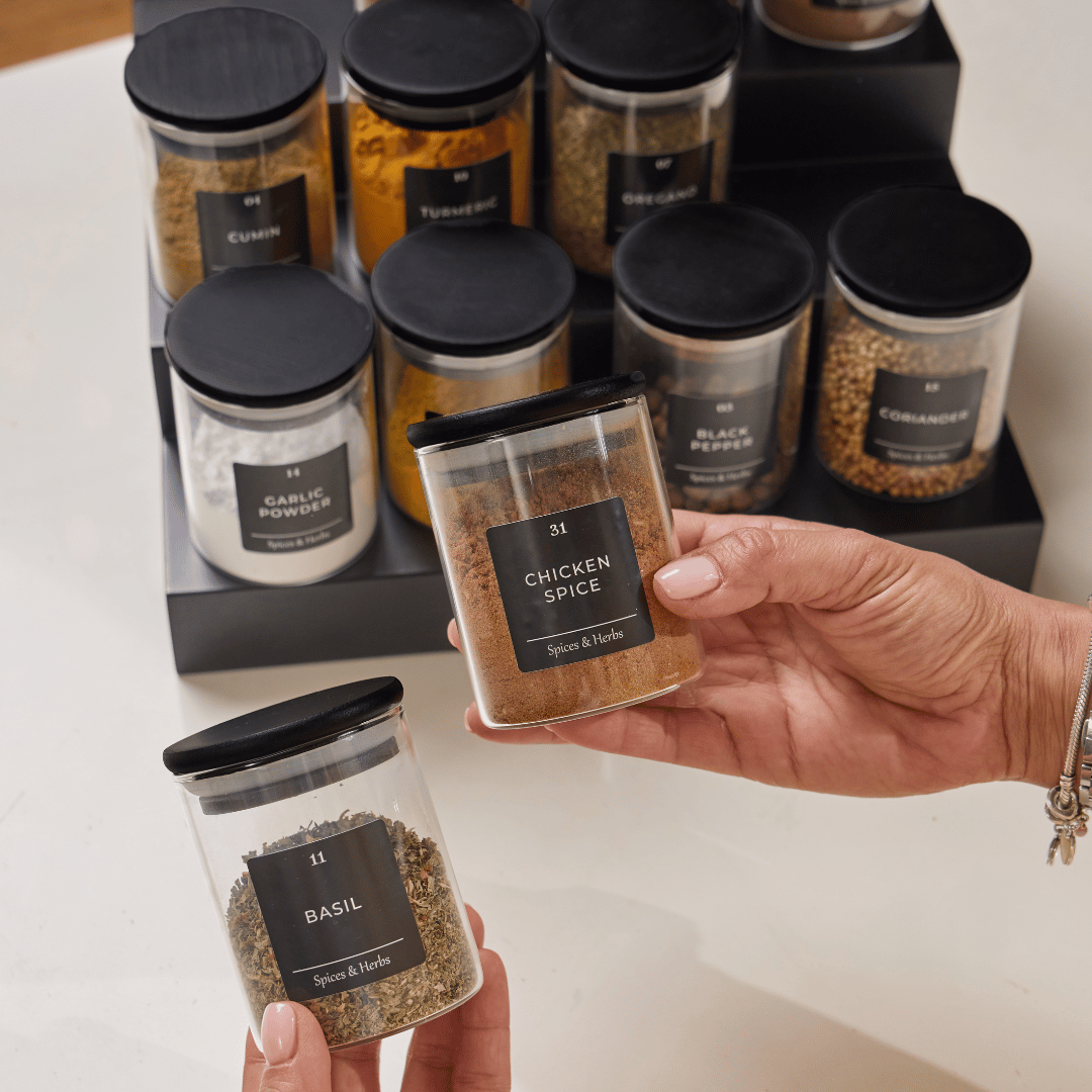 Spice Jar W/ Black Bamboo Lid