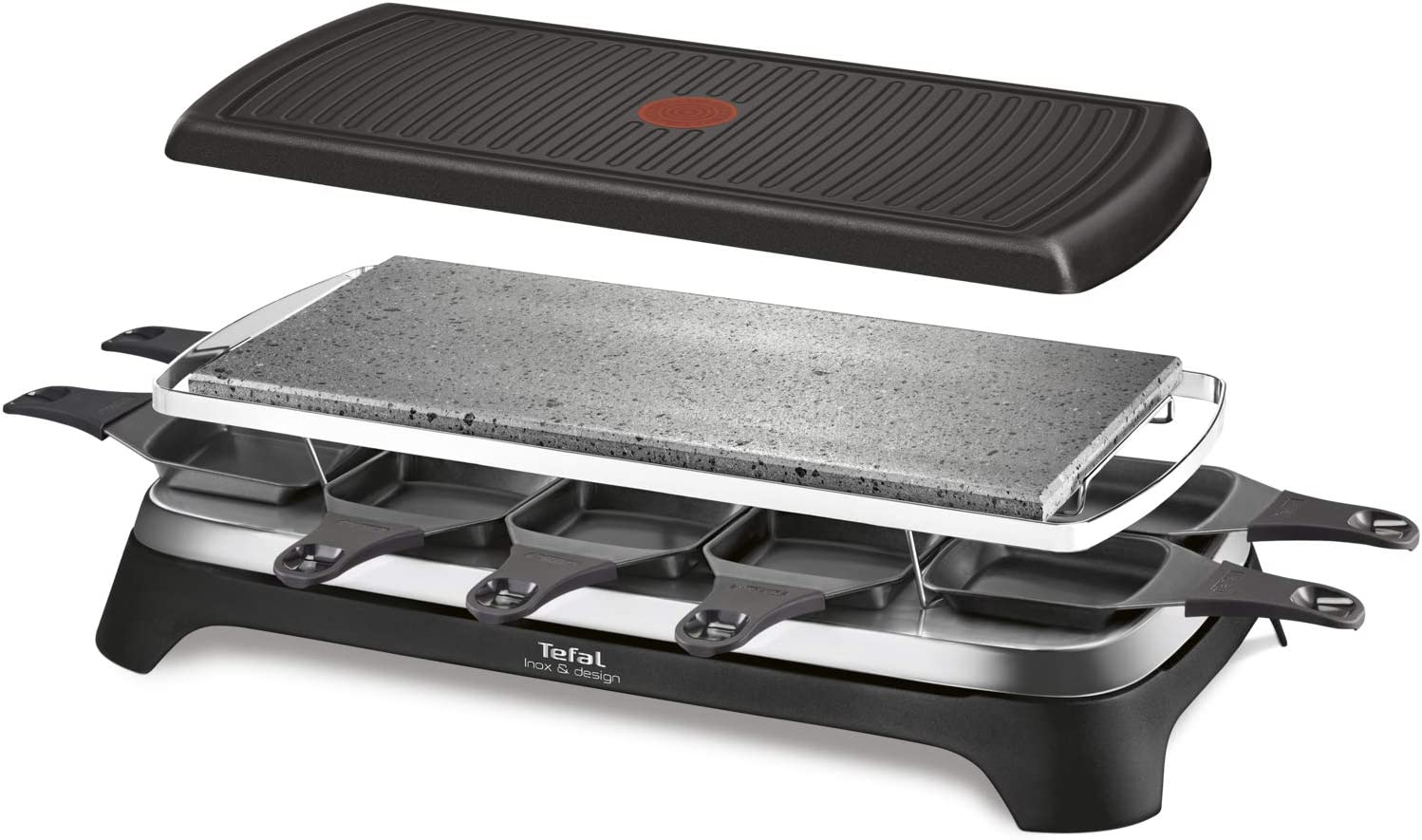 Tefal Raclette Pierrade 3 in 1 Stainless Steel 1350W 10 People RE45A812