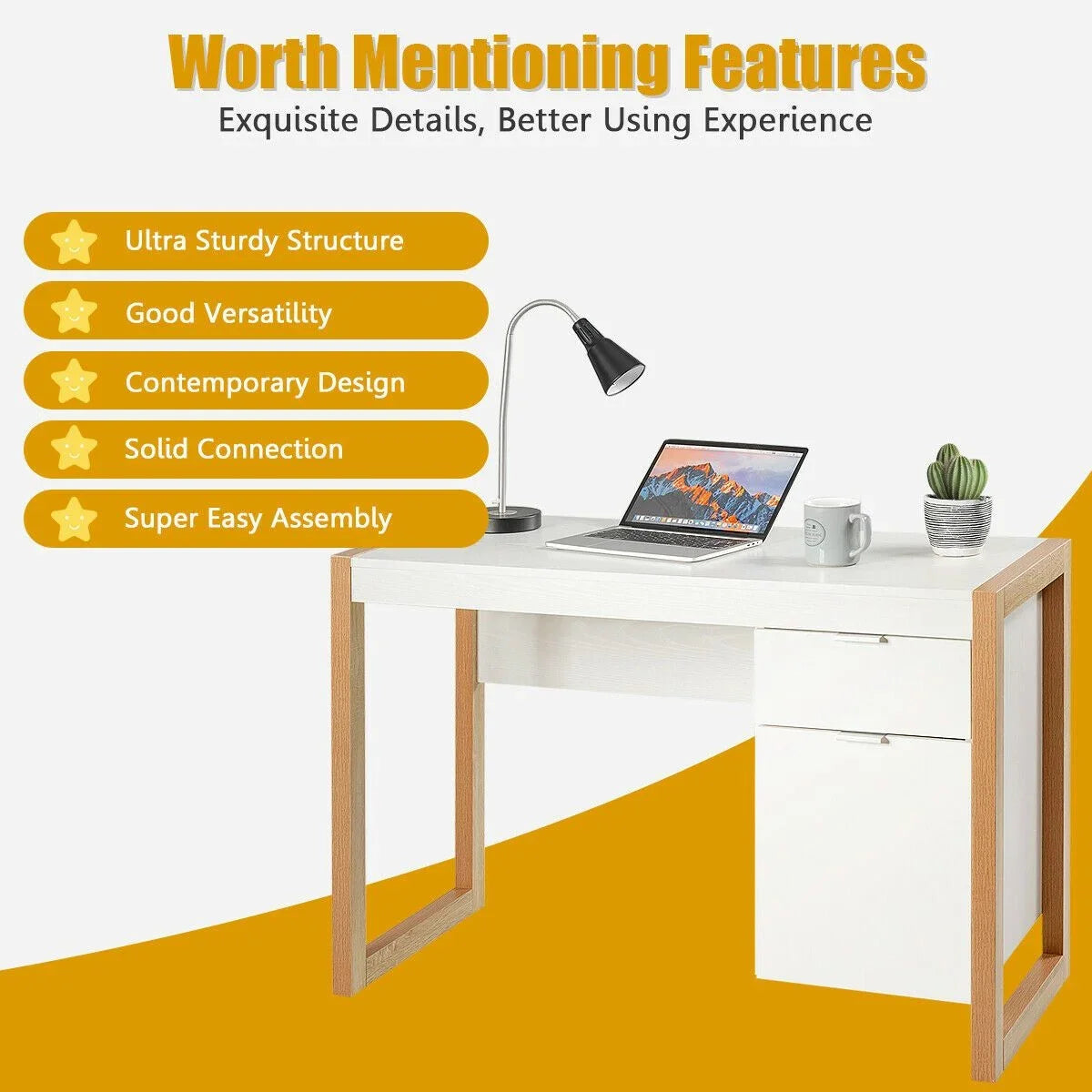 Costway Wooden Computer Desk