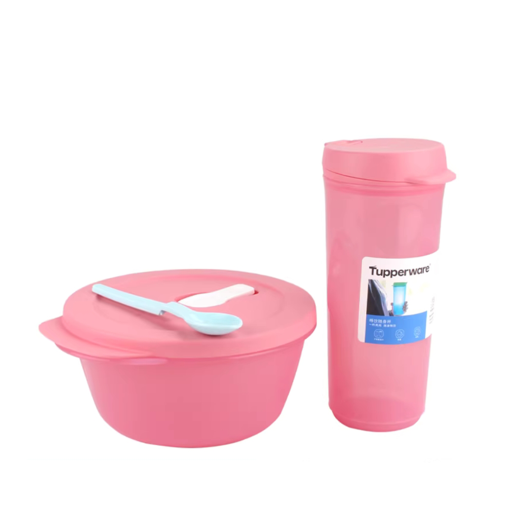 Tupperware Thirst & Go Lunch Set Pink