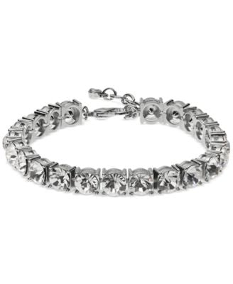 On 34th Women's Silver Crystal Tennis Flex Bracelet | On 34th in Lebanon