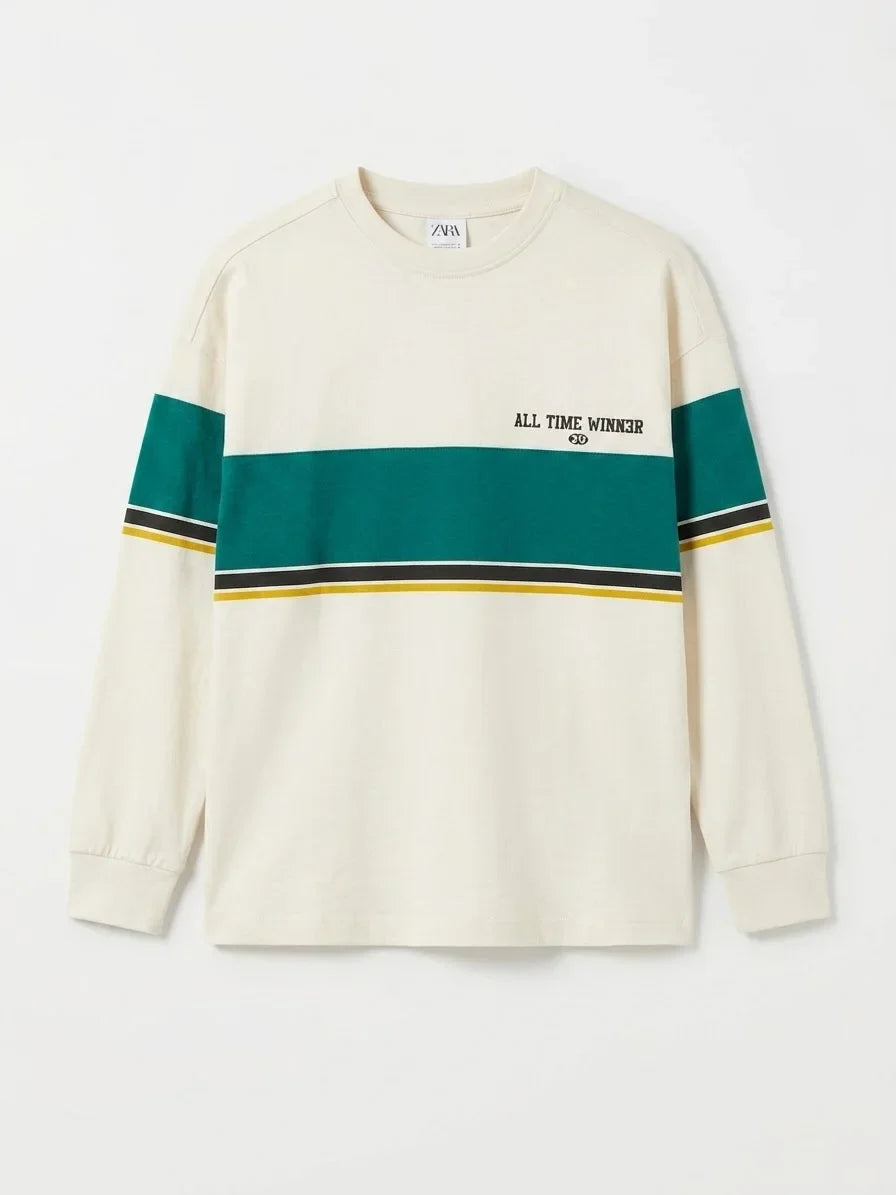Zara Boy's Beige & Green Blouse | Zara In Lebanon