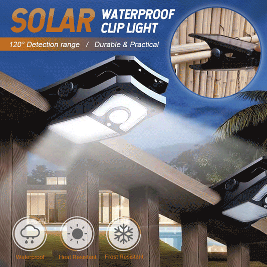 Waterproof Clip Light - Solar Powered مصباح كليب مقاوم للماء يعمل بالطاقة الشمسية