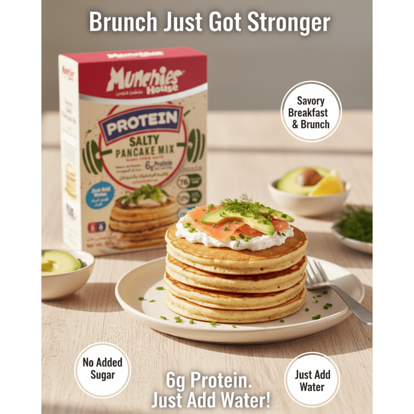 Salty Protein Pancake Mix, Egg-Free, Ready-to-Make