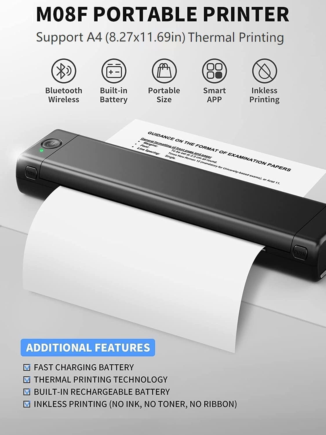 Portable Wireless Printer - Phomemo M08F