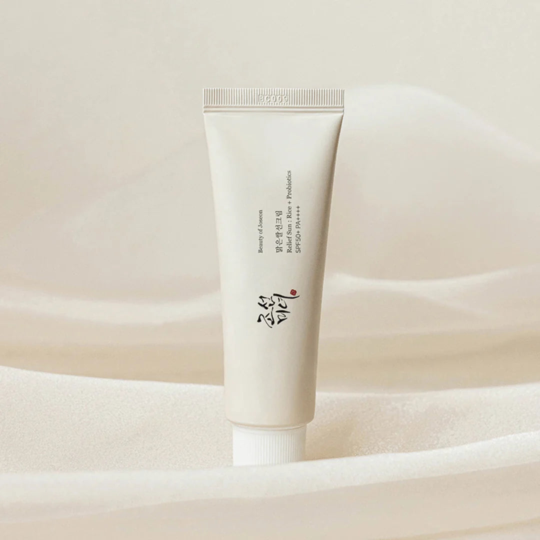 BEAUTY OG JOSEON RELIEF SUN  RICE + PROBIOTICS  SUN SCREEN  SPF50 + PA++++