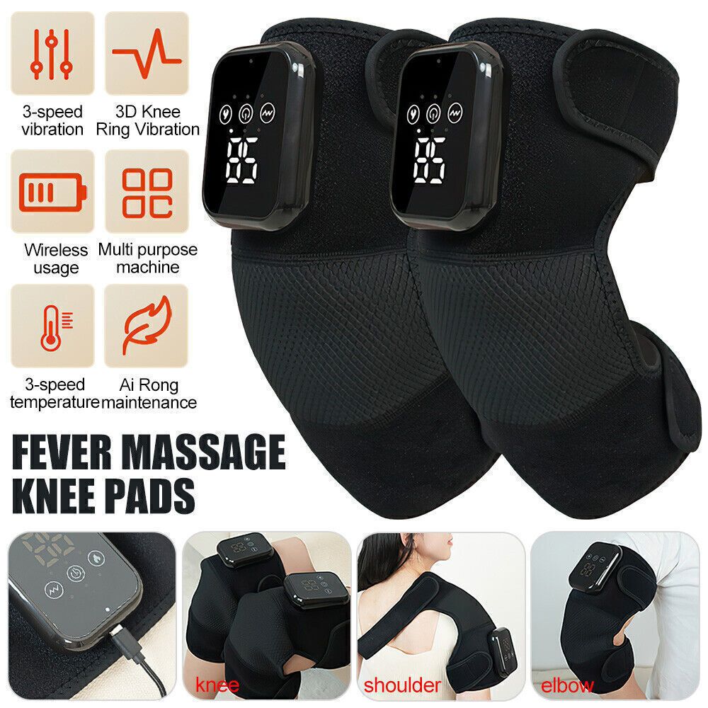(Net) 1 Piece Electric Knee Massager Heated Massage Pad