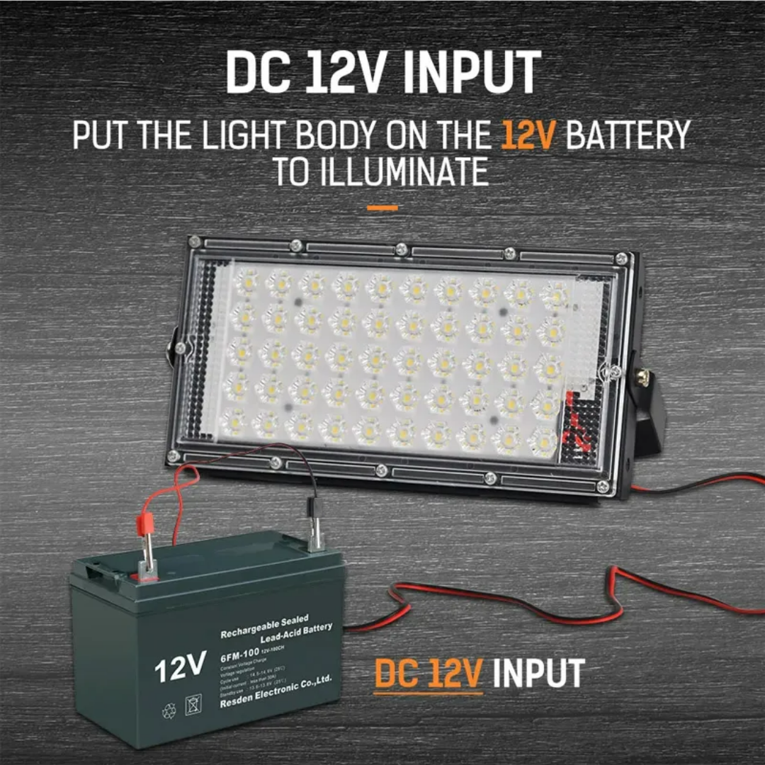 50W LED Flood Light with 120¬∞ Adjustable Angle, Waterproof White Light
