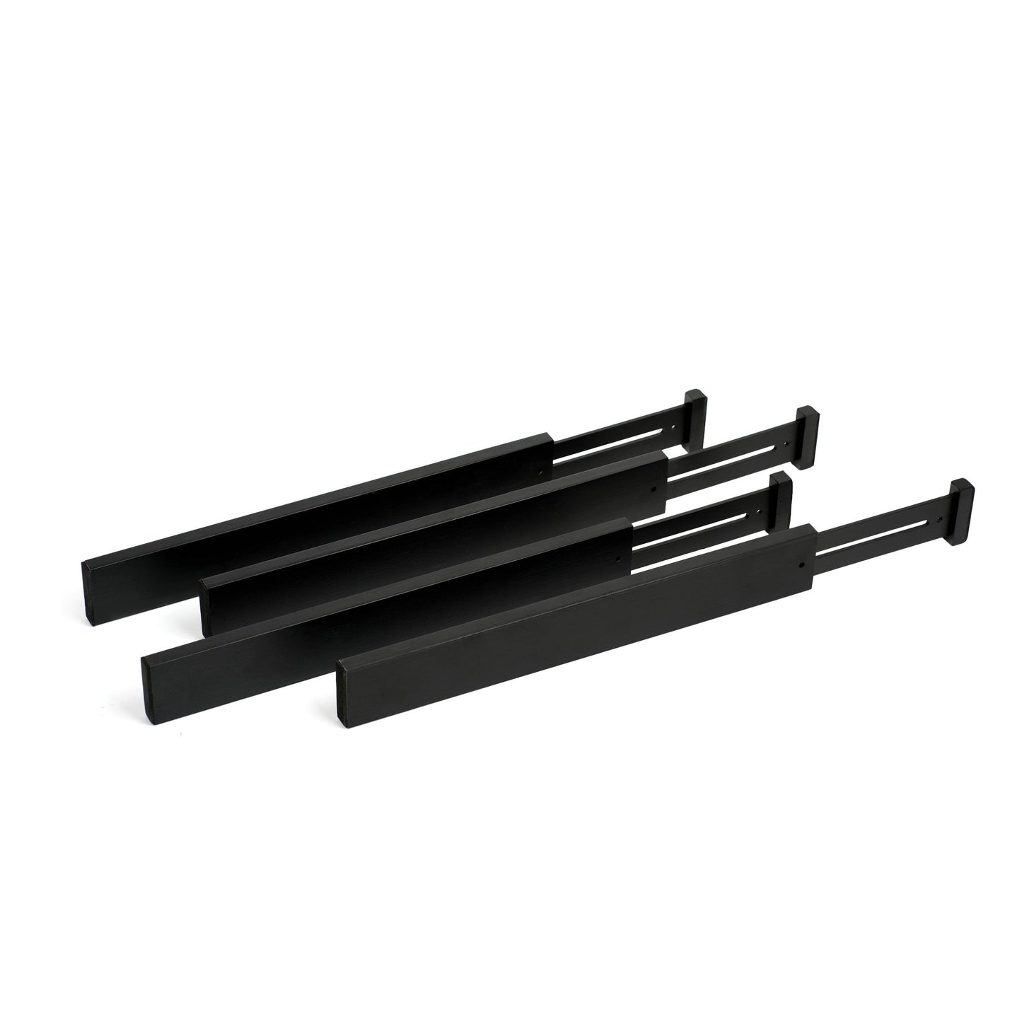 Narrow Black Bamboo Adjustable Drawer Dividers (Pack of 4)
