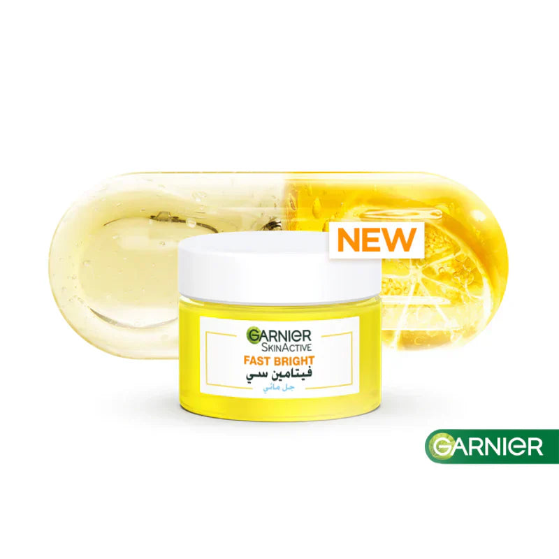 Garnier Skin Active Fast Bright Vitamin C Water Gel Moisturizer 48 Hours Hydration, Anti Dark Spots 30ml