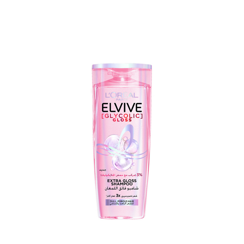 L'Oreal Paris Elvive Glycolic Gloss Extra Gloss Shampoo for Dull Porous Hair Powered by 3% Glycolic Acid