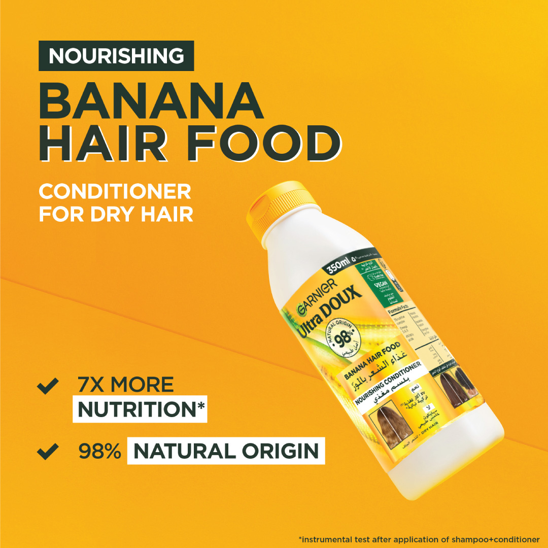 Garnier Ultra Doux Vegan Hair Food Banana And Shea Butter Nourishing Conditioner For Dry Hair 350ml