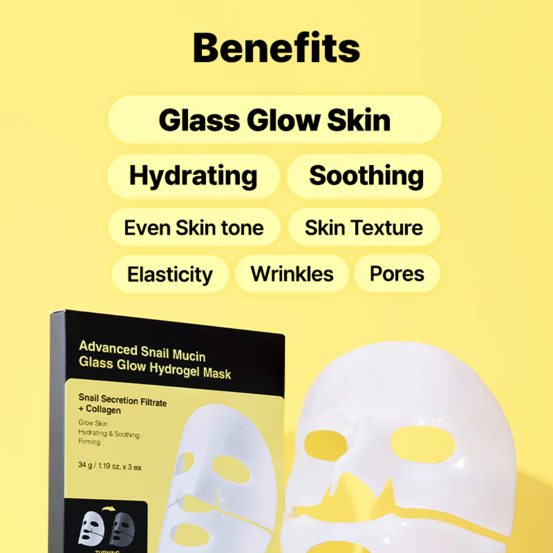 Cosrx Advanced Snail Mucin Glass Glow Hydrogel x3 Masks