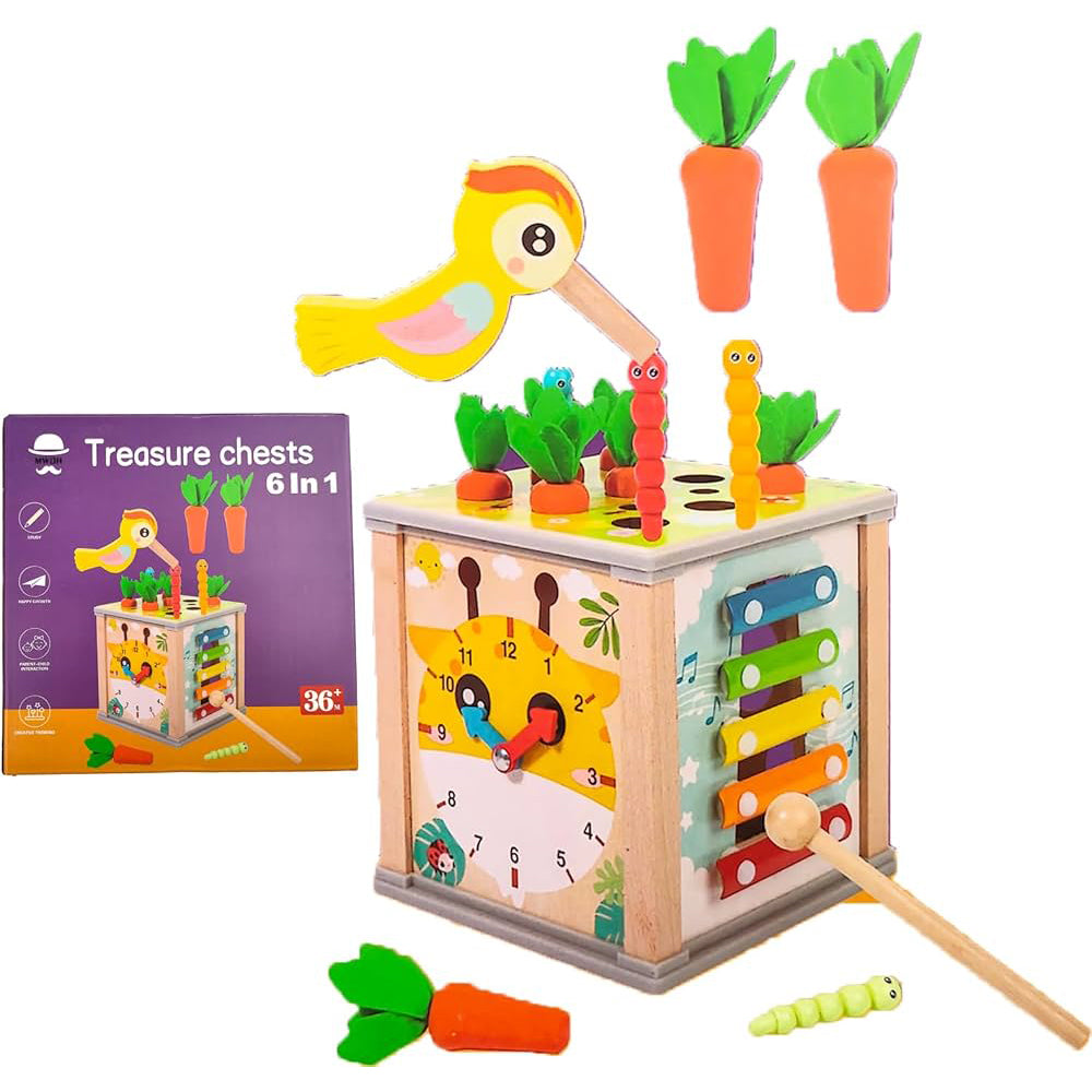 Wooden Activity Treasure Chests Cube Toy Lebanon