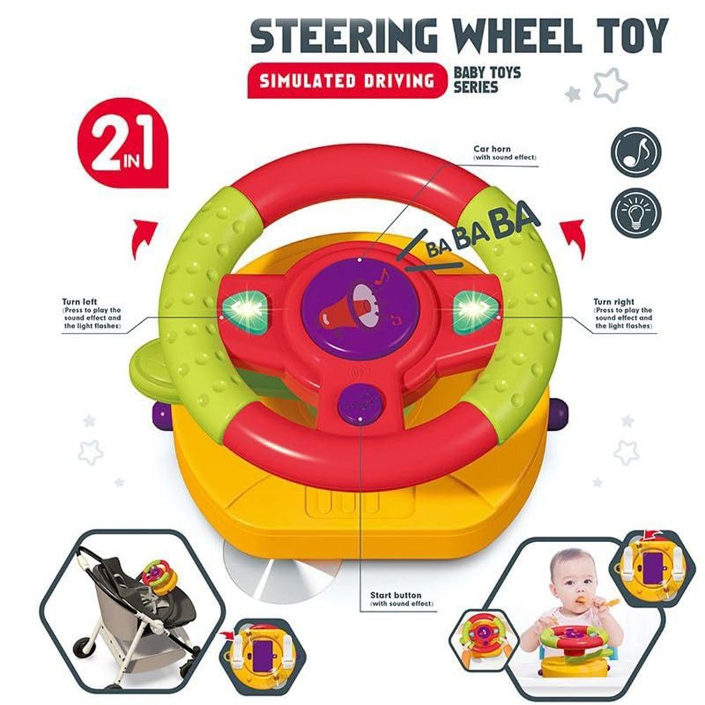 (Net) Travel Baby Toys Interactive Dashboard Steering Wheel Pretend Play Driving Toy Rear Car Seat Toys With Mirror Lebanon