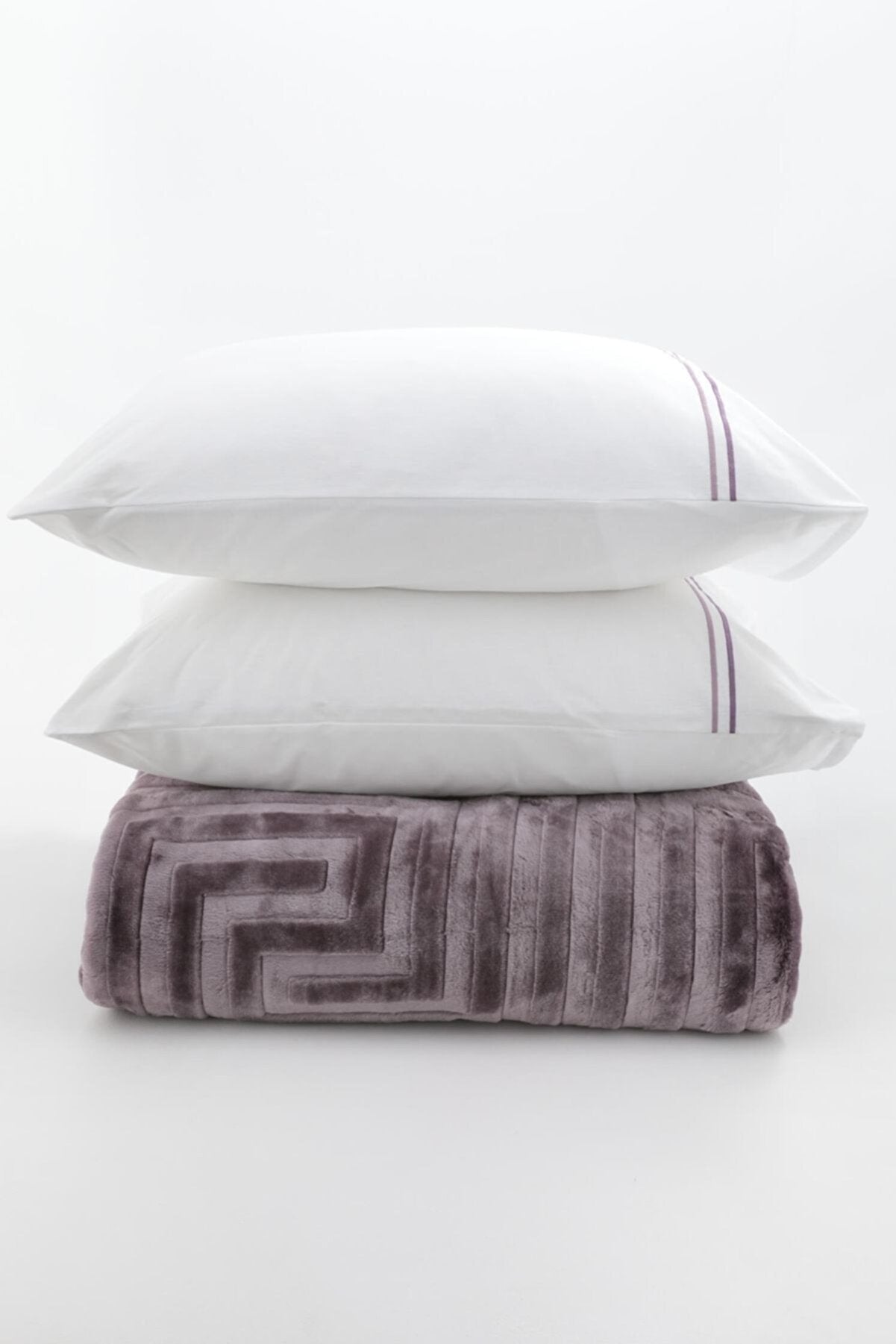 6Pieces Dowry Double Blanket Set - Plum AGOSSA2