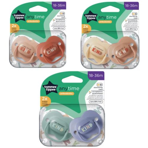 Tommee Tippee 2x 18-36 M Anytime Soothers, Orthodontic Pacifiers