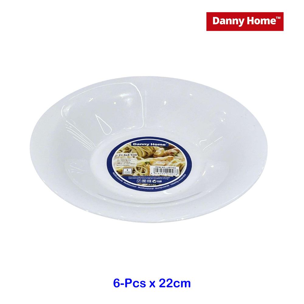 Danny Home 6-Piece 8.50-Inch White Soup Plate