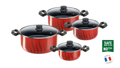 TEFAL Tempo Flamme 8 pc set stewpots 18/22/26/30cm  C3079082